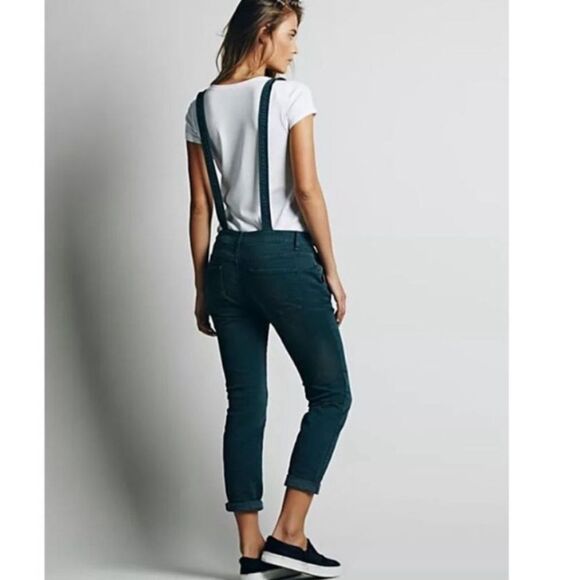 Free People Washed Denim Overalls Womens Size 25 - Picture 2 of 11